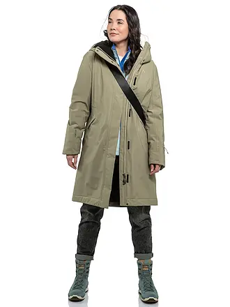 SCHÖFFEL | Damen Wintermantel Style Gregale Hoodie | olive